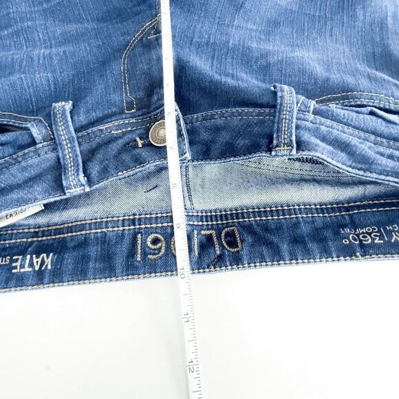 DLI961 Womens Denim Jeans Kate Slim Straight Cut Blue Wash Size 28 - Picture 11 of 13